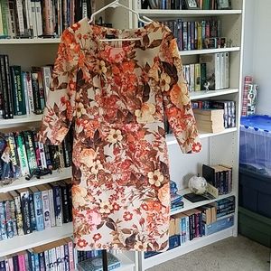 Talbots size 6 floral long sleeve dress